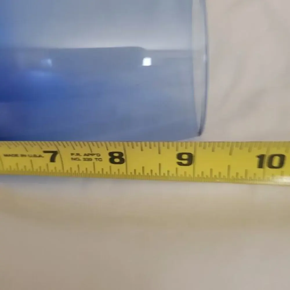 Set of‎ Two Wine or Water Glasses Hand Blown 9 inches Tall Blue Tint